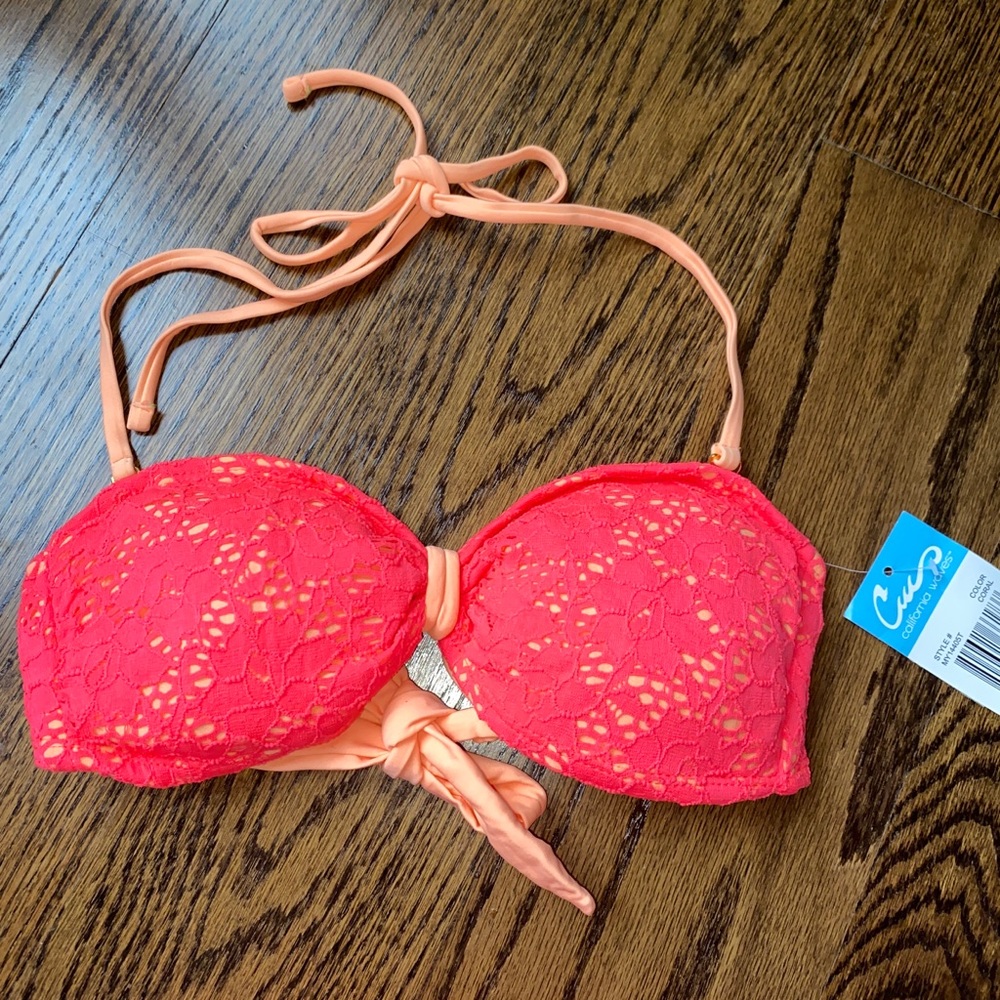 NWT California Waves 2-Piece Coral Swimsuit SET, M - Picture 5 of 9